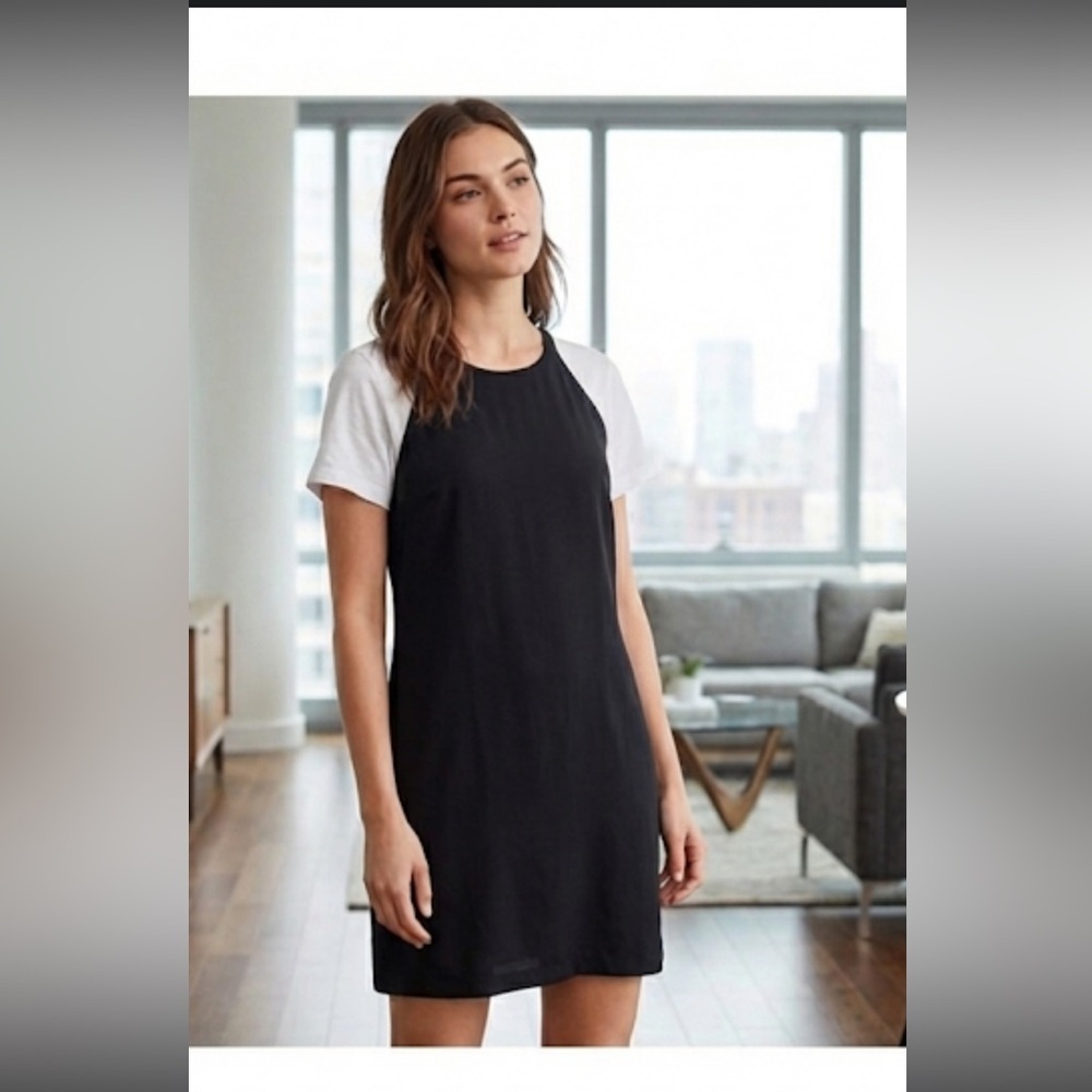 Splendid black & white color block dress M